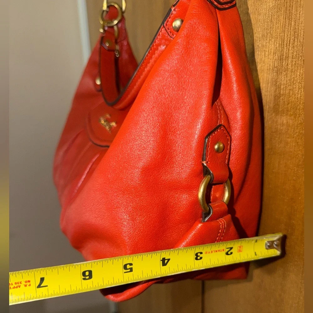 Coach Ashley Leather Convertible Hobo in Orange, Gold Hardware, F19761 - Picture 12 of 16